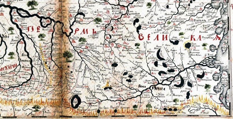 «Пермь Великая» на средневековой карте (фрагмент)